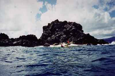 Chuck Ehrhorn circles Birdshit Rock.