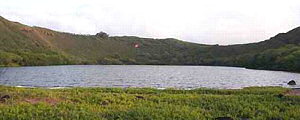 Nomilu Fishpond, constructed in a small coastal caldera
