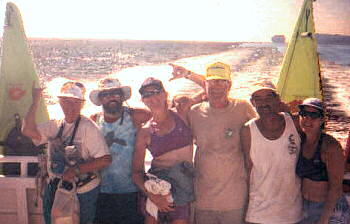 Kayakers on the fantail of the Lana'i Ferry