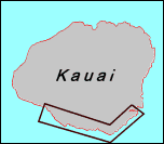 Map of Kauai, showing area of story