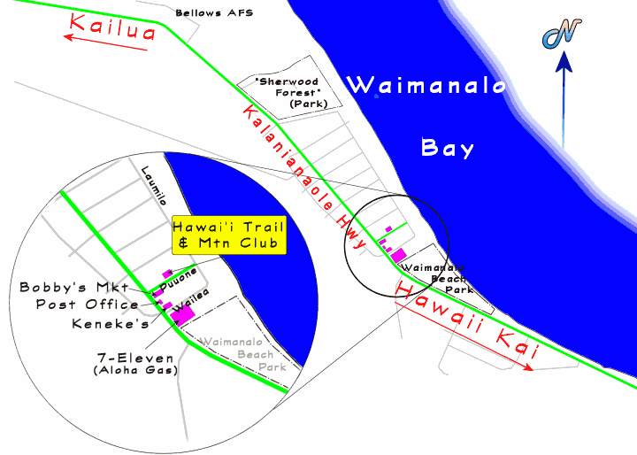 A map of Eastern Waimanalo