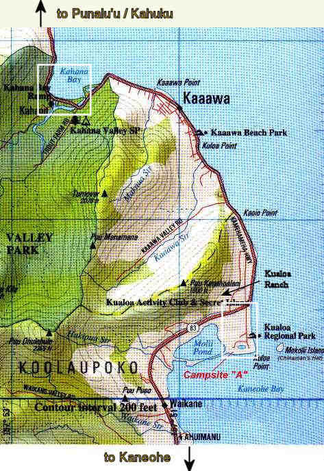 Map of Kualoa County Park